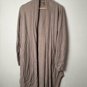Barefoot Dreams Cozy Taupe Long Cardigan Duster Size Large